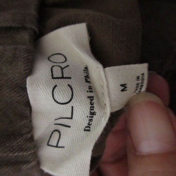 Pilcro Anthropologie Jogger Pants Brown Linen Lyocel Pockets Relaxed Fit - Picture 12 of 16